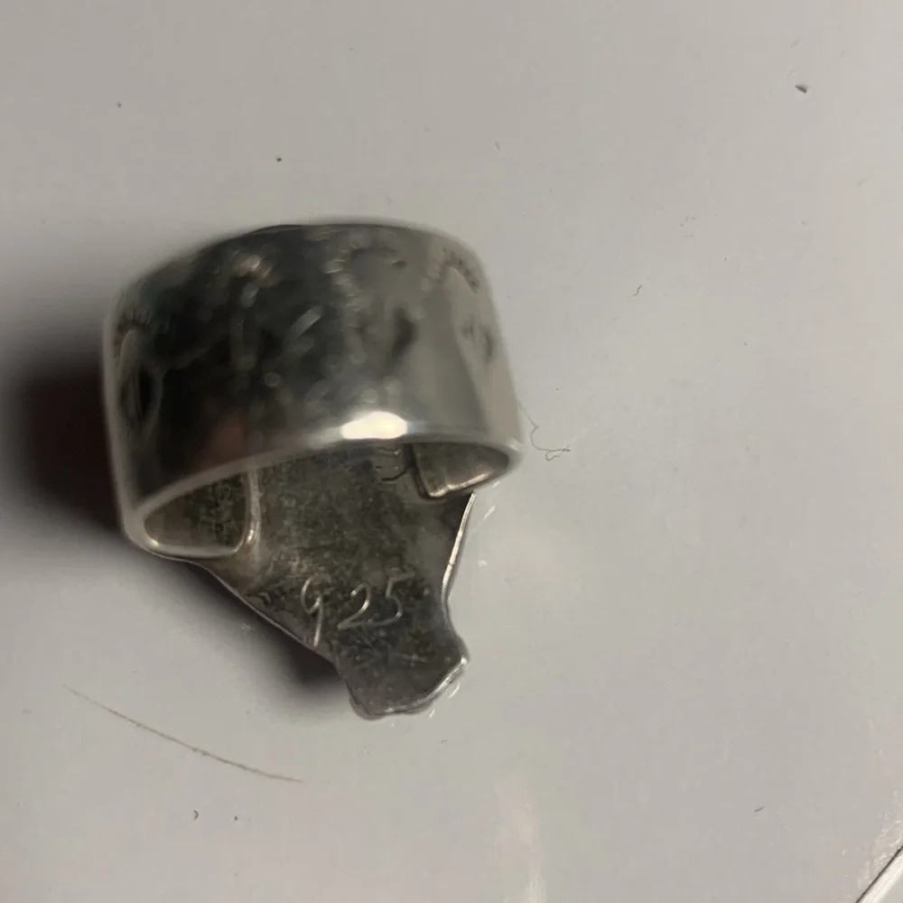 Labradorite vintage 925 silver ring size 6.5 - Picture 5 of 7